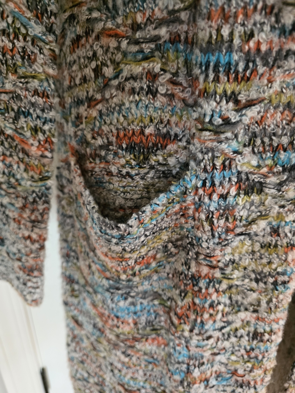 Multicolor Open-Front Knit Cardigan-NWT - Picture 4 of 5